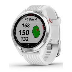 Garmin Approach S42 Golf GPS Polished Silver with White Band